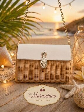 Talbots Pineapple Clutch Wicker Bag | Coastal Chic